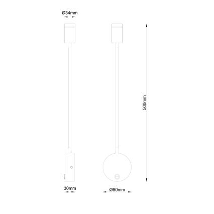 Globo - LED sieninis šviestuvas LED/3W/230V