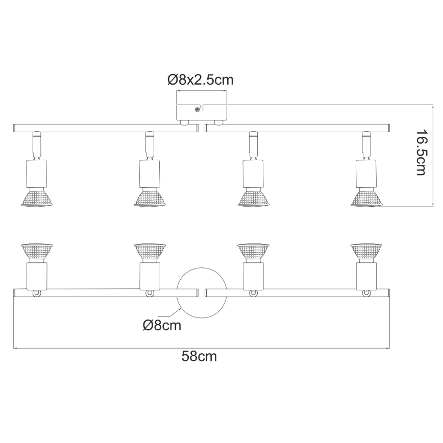 Globo - LED akcentinis šviestuvas 4xGU10/3W/230V
