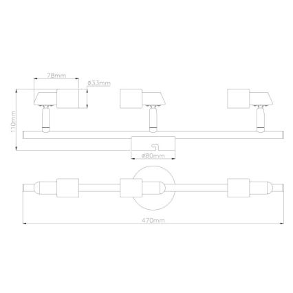Globo - LED akcentinis šviestuvas 3xGU10/3W/230V