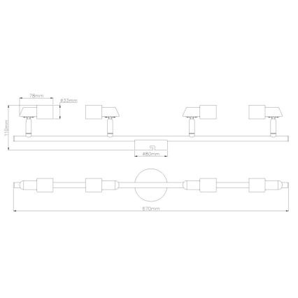Globo - LED akcentinis šviestuvas 4xGU10/3W/230V