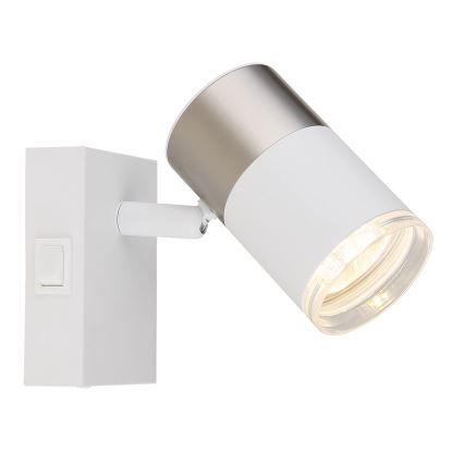 Globo - Sieninis akcentinis šviestuvas 1xGU10/25W/230V balta/matinis chromas