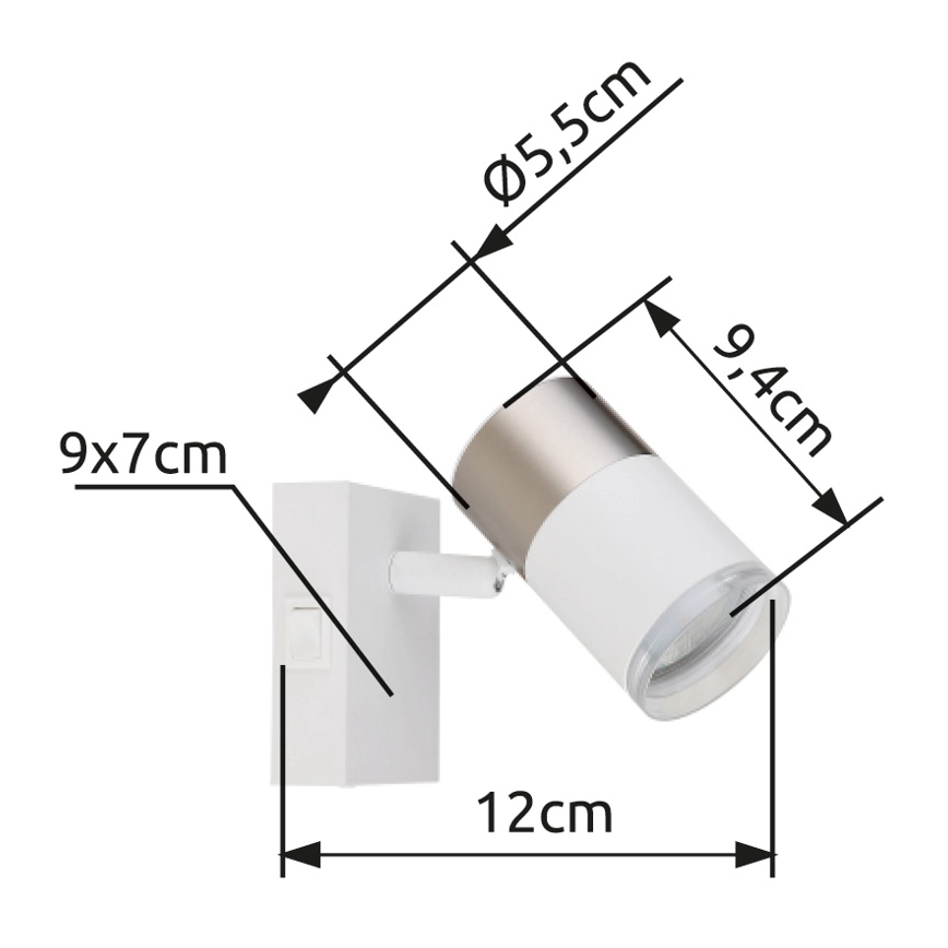 Globo - Sieninis akcentinis šviestuvas 1xGU10/25W/230V balta/matinis chromas
