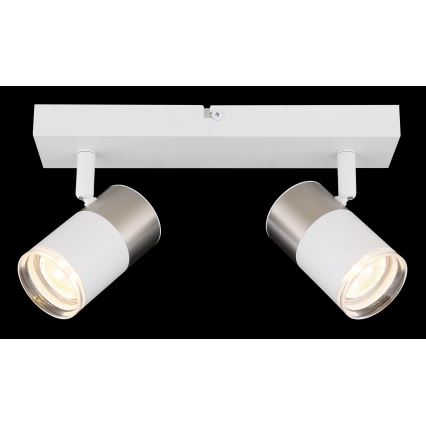 Globo - Akcentinis apšvietimas 2xGU10/25W/230V balta/matinis chromas