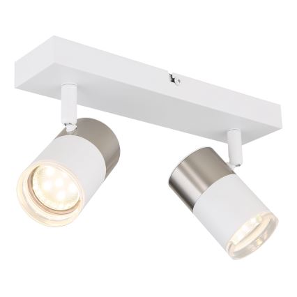 Globo - Akcentinis apšvietimas 2xGU10/25W/230V balta/matinis chromas