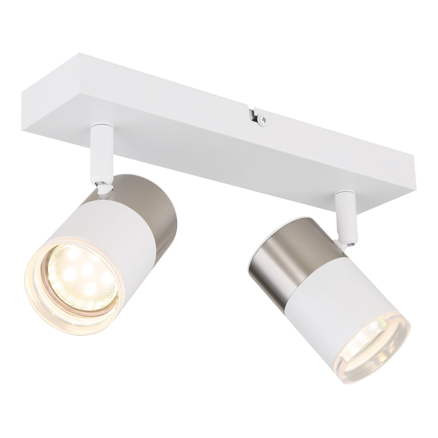 Globo - Akcentinis apšvietimas 2xGU10/25W/230V balta/matinis chromas