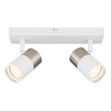 Globo - Akcentinis apšvietimas 2xGU10/25W/230V balta/matinis chromas