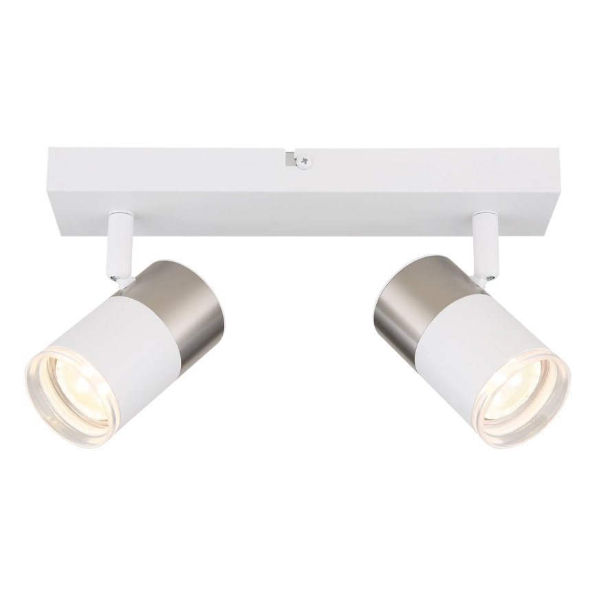 Globo - Akcentinis apšvietimas 2xGU10/25W/230V balta/matinis chromas