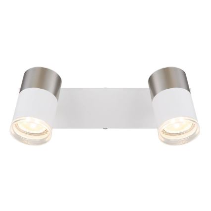 Globo - Akcentinis apšvietimas 2xGU10/25W/230V balta/matinis chromas