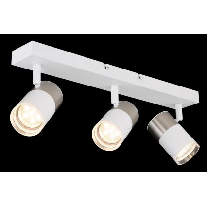 Globo - Akcentinis apšvietimas 3xGU10/25W/230V balta/matinis chromas