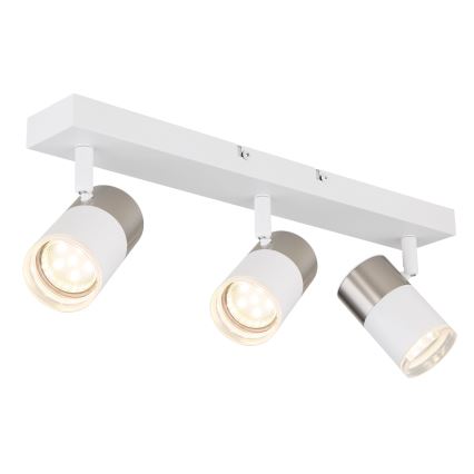 Globo - Akcentinis apšvietimas 3xGU10/25W/230V balta/matinis chromas