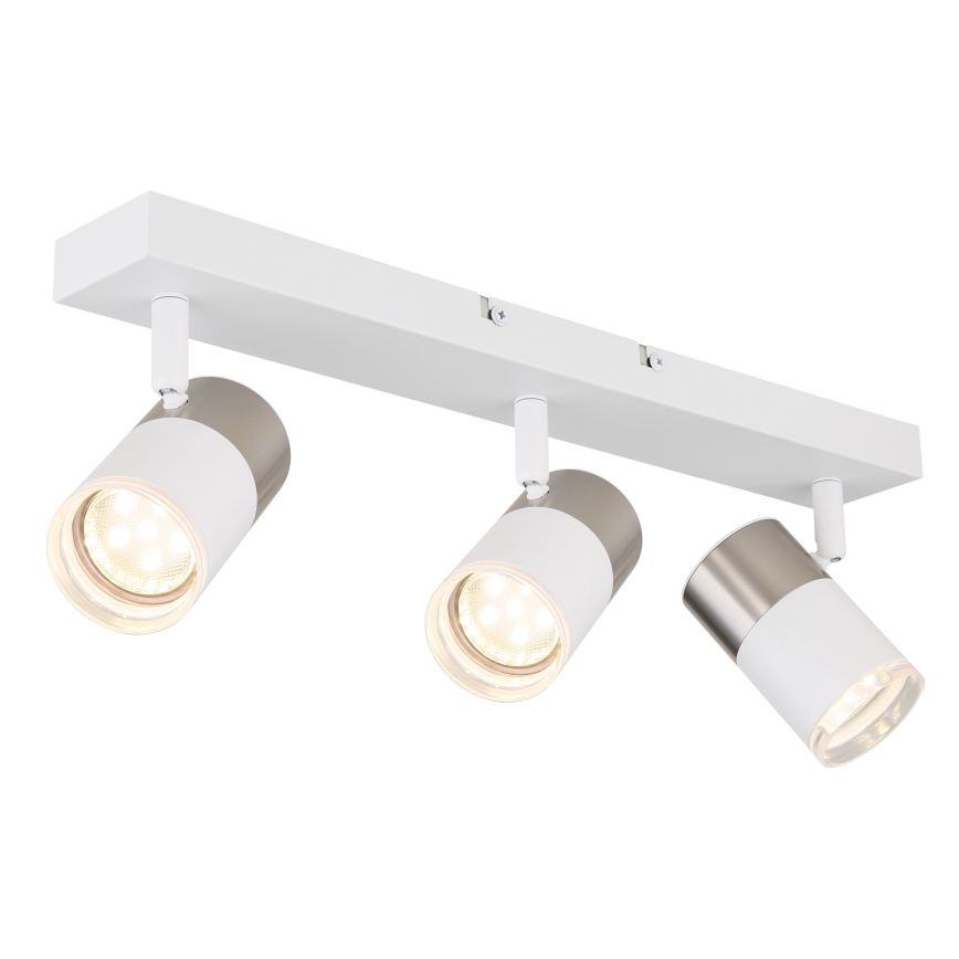 Globo - Akcentinis apšvietimas 3xGU10/25W/230V balta/matinis chromas