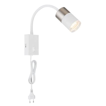 Globo - Sieninis akcentinis šviestuvas 1xGU10/25W/230V balta/matinis chromas