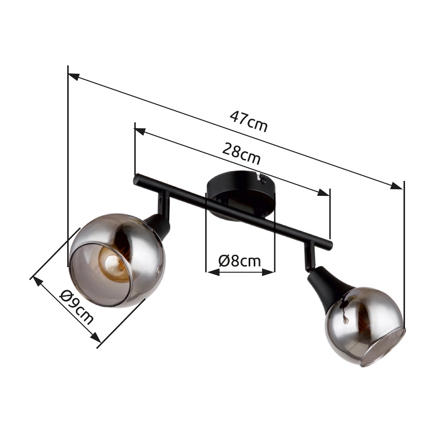 Globo - Akcentinis apšvietimas 2xE14/40W/230V juoda