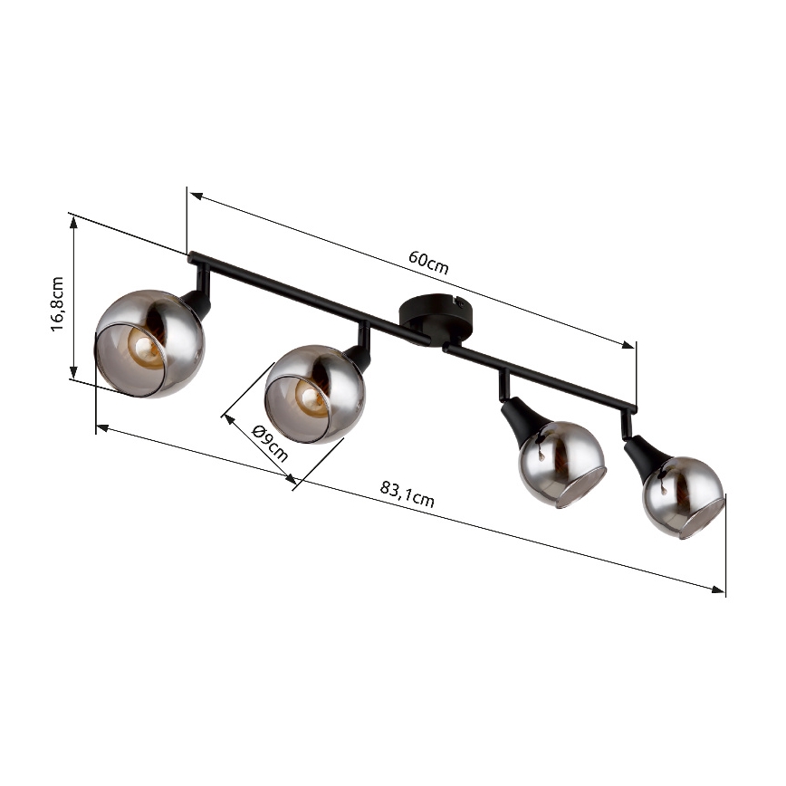 Globo - Akcentinis apšvietimas 4xE14/40W/230V juoda