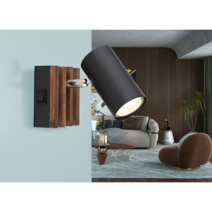 Globo - Sieninis akcentinis šviestuvas 1xGU10/25W/230V juoda