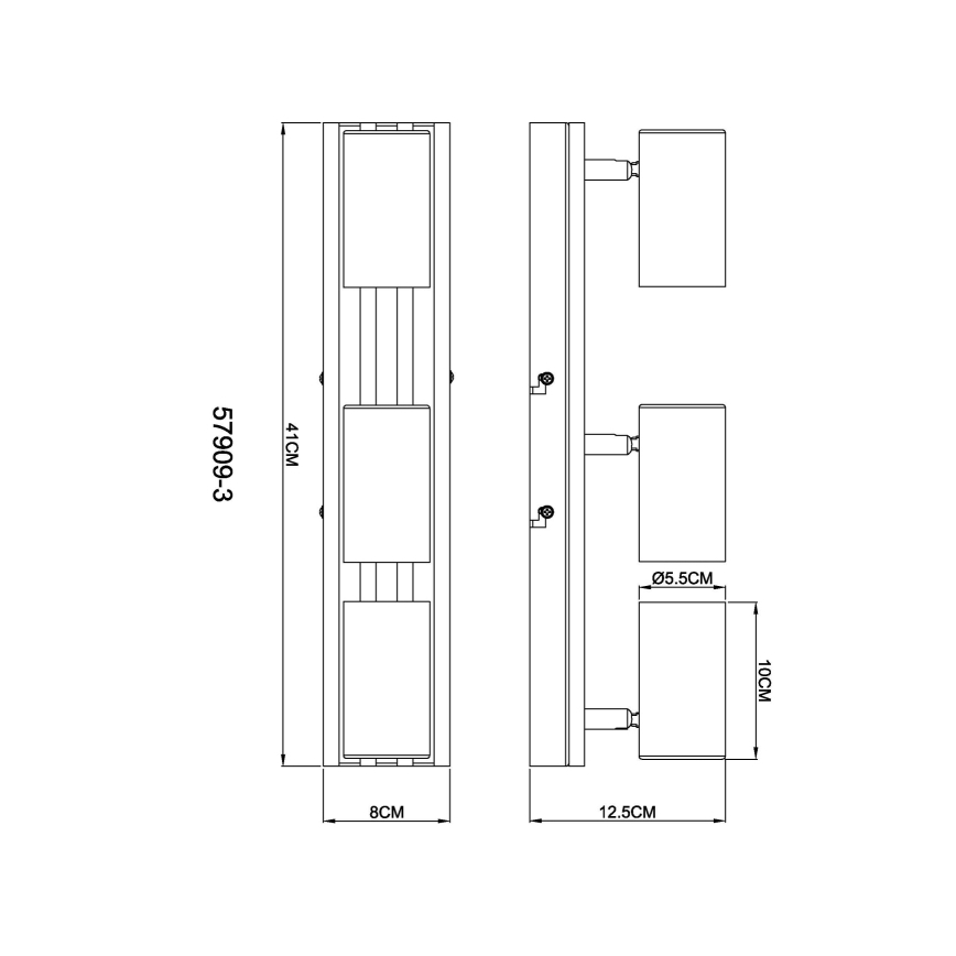 Globo - Akcentinis apšvietimas 3xGU10/25W/230V juoda