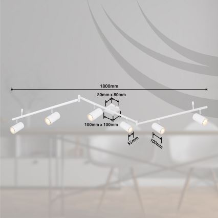 Globo - Akcentinis apšvietimas 6xGU10/35W/230V balta