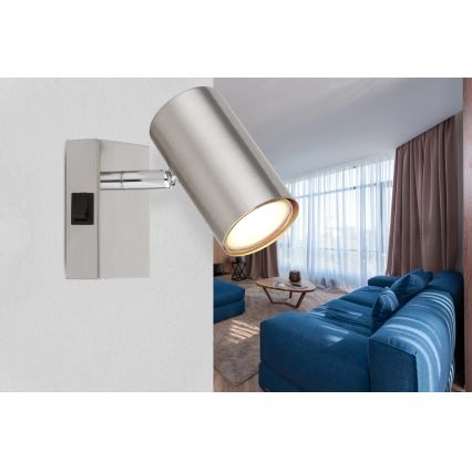 Globo - Sieninis akcentinis šviestuvas 1xGU10/25W/230V matinis chromas