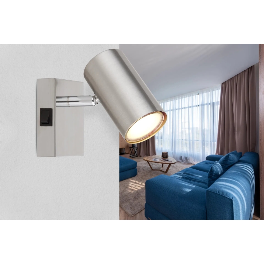 Globo - Sieninis akcentinis šviestuvas 1xGU10/25W/230V matinis chromas