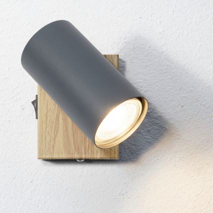 Globo - Sieninis akcentinis šviestuvas 1xGU10/25W/230V pilkas/rudas