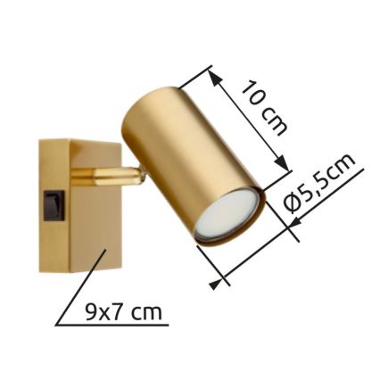 Globo - Sieninis akcentinis šviestuvas 1xGU10/25W/230V auksas