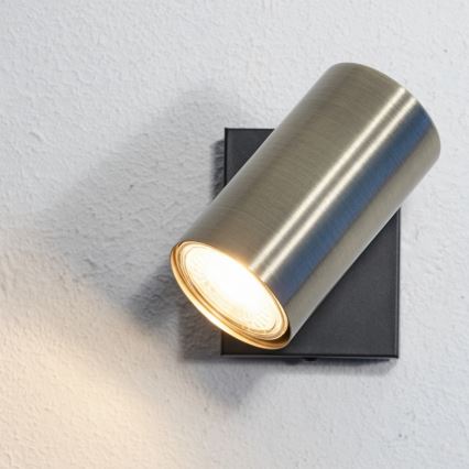 Globo - Sieninis akcentinis šviestuvas 1xGU10/25W/230V juodas/žalvaris