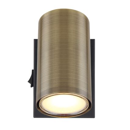 Globo - Sieninis akcentinis šviestuvas 1xGU10/25W/230V juodas/žalvaris