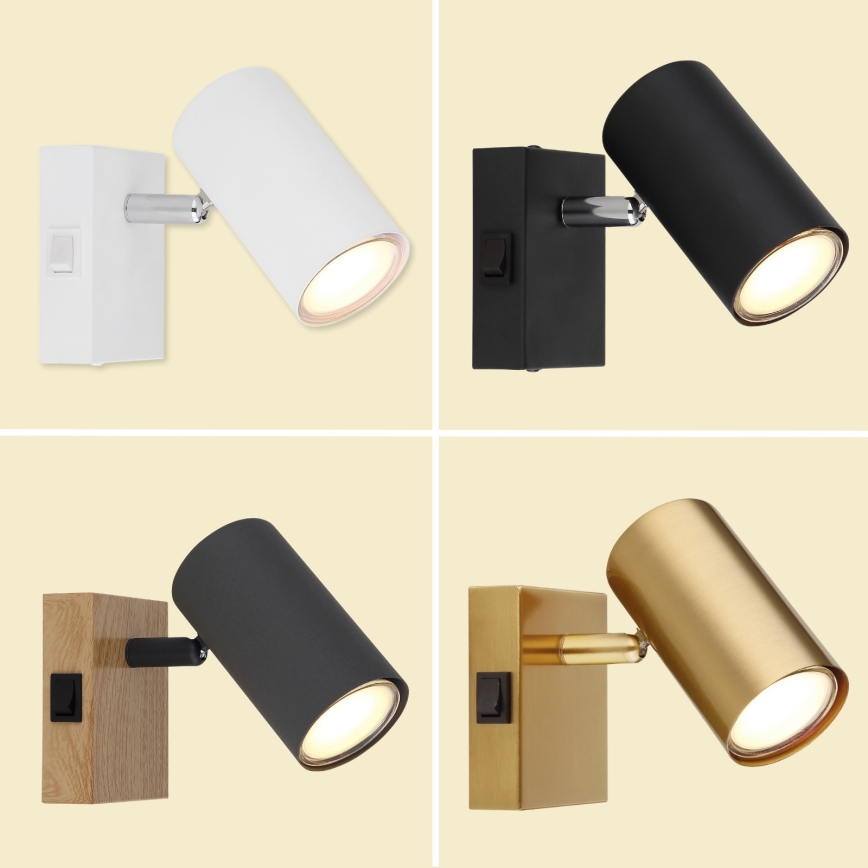 Globo - Sieninis akcentinis šviestuvas 1xGU10/25W/230V juodas/žalvaris