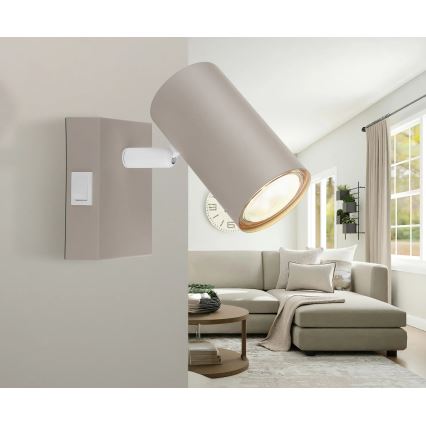 Globo - sieninis taškinis šviestuvas 1xGU10/35W/230V smėlio spalvos
