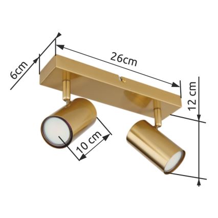 Globo - Akcentinis apšvietimas 2xGU10/35W/230V auksas