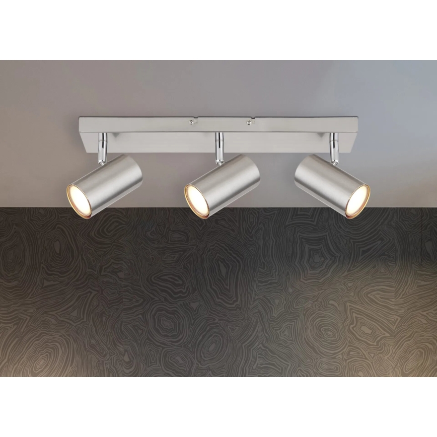 Globo - Taškinis šviestuvas 3xGU10/35W/230V matinis chromas