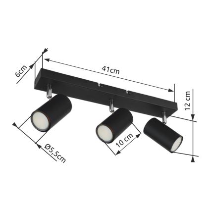 Globo - Akcentinis šviestuvas 3xGU10/35W/230V juodas