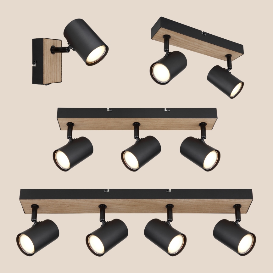 Globo - Akcentinis apšvietimas 3xGU10/35W/230V juoda/ruda