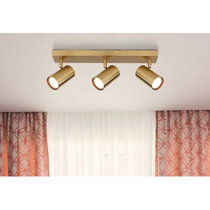 Globo - Akcentinis apšvietimas 3xGU10/35W/230V auksas
