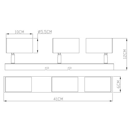 Globo - Akcentinis šviestuvas 3xGU10/35W/230V juodas/žalvaris