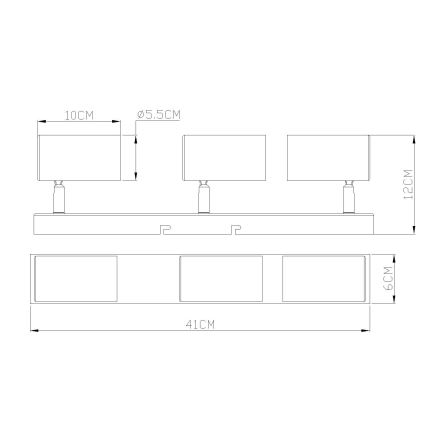 Globo - Akcentinis apšvietimas 3xGU10/25W/230V oranžinė