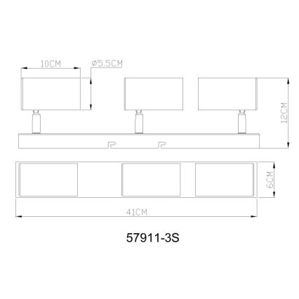 Globo - Akcentinis apšvietimas 3xGU10/25W/230V