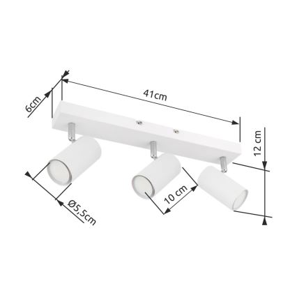 Globo - Akcentinis šviestuvas 3xGU10/35W/230V baltas
