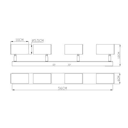 Globo - Akcentinis šviestuvas 4xGU10/35W/230V juodas