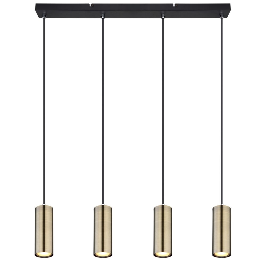 Globo - Pakabinamas sietynas 4xGU10/35W/230V juodas/žalvaris