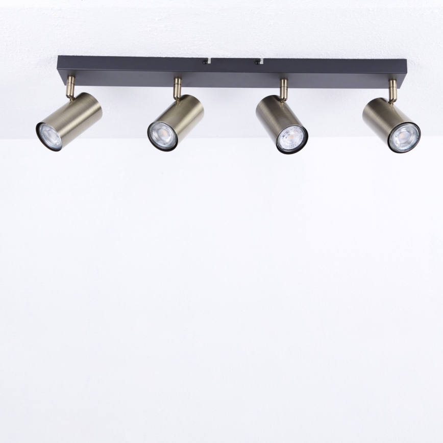 Globo - Akcentinis šviestuvas 4xGU10/35W/230V juodas/žalvaris