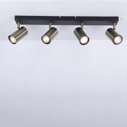 Globo - Akcentinis šviestuvas 4xGU10/35W/230V juodas/žalvaris