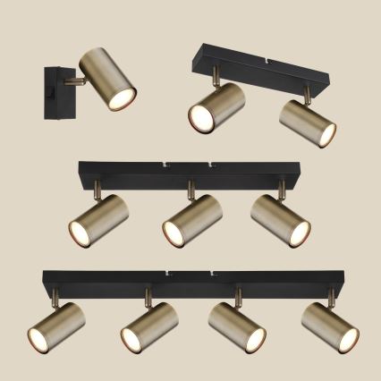 Globo - Akcentinis šviestuvas 4xGU10/35W/230V juodas/žalvaris