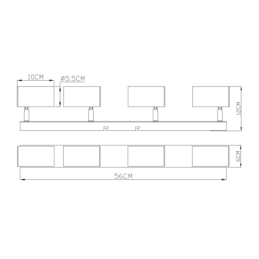 Globo - Akcentinis šviestuvas 4xGU10/35W/230V juodas/žalvaris