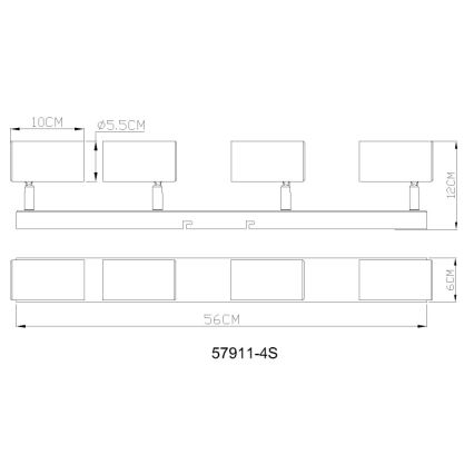 Globo - taškinis šviestuvas 4xGU10/35W/230V
