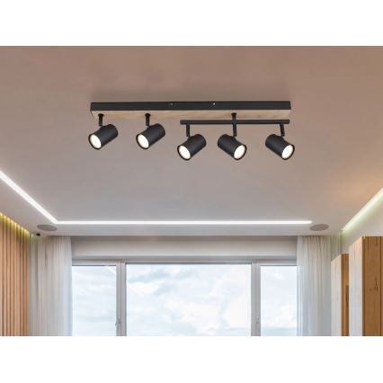 Globo - Akcentinis apšvietimas 5xGU10/35W/230V juoda/ruda