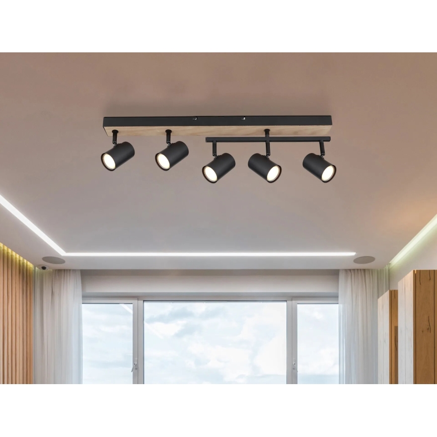 Globo - Akcentinis apšvietimas 5xGU10/35W/230V juoda/ruda