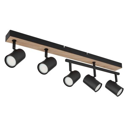Globo - Akcentinis apšvietimas 5xGU10/35W/230V juoda/ruda