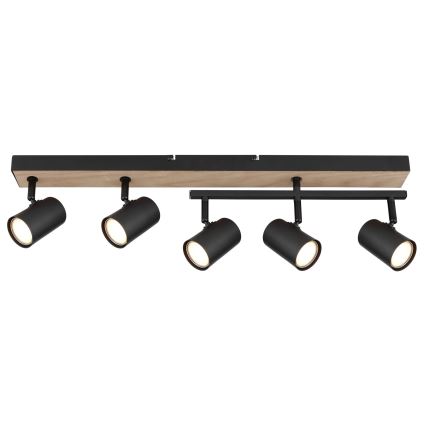 Globo - Akcentinis apšvietimas 5xGU10/35W/230V juoda/ruda
