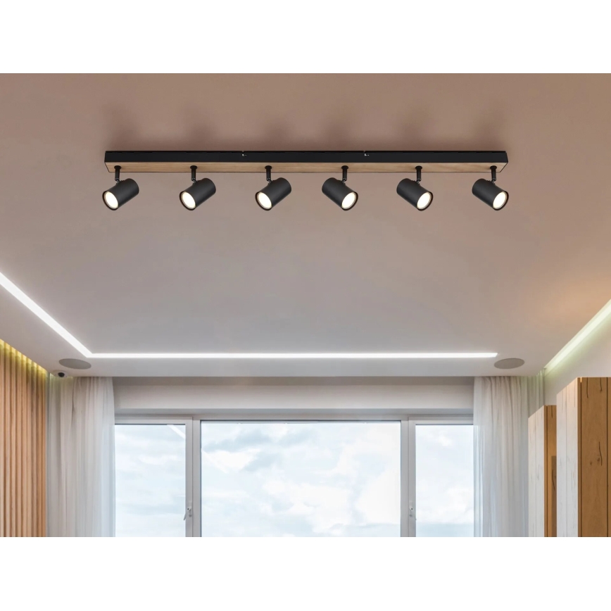 Globo - Akcentinis apšvietimas 6xGU10/35W/230V juoda/ruda